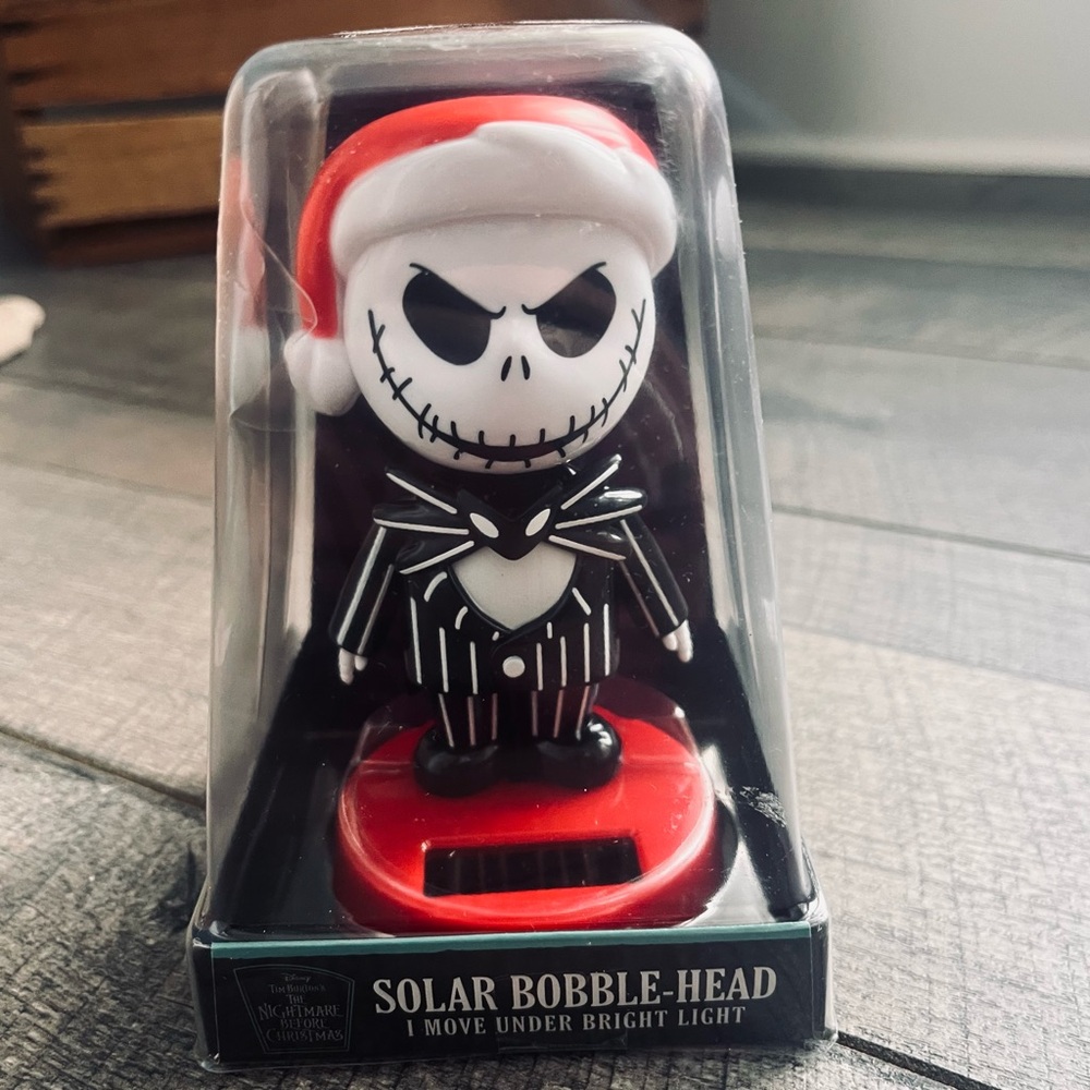 The Nightmare Before Christmas Disney Jack Skellington RUZ Solar Bobble Head 5”